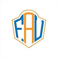 fau abstrakt monogram skydda logotyp design på vit bakgrund. fau kreativ initialer brev logotyp. vektor