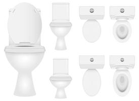 moderne Toilette Vektor Design Illustration Set isoliert auf weißem Hintergrund