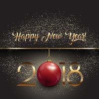 Guten Rutsch ins Neue Jahr-Hintergrund mit hängendem Flitter- und Goldfunkeln vektor