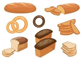 Bäckerei und Gebäckprodukte Vektor-Design Illustration Set isoliert auf weißem Hintergrund vektor