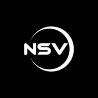 nsv brev logotyp design i illustration. vektor logotyp, kalligrafi mönster för logotyp, affisch, inbjudan, etc.