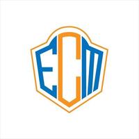 ecm abstrakt monogram skydda logotyp design på vit bakgrund. ecm kreativ initialer brev logotyp. vektor