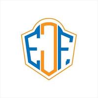 ejf abstrakt monogram skydda logotyp design på vit bakgrund. ejf kreativ initialer brev logotyp. vektor