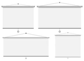 leere Projektionswand Vektor Design Illustration Set isoliert auf weißem Hintergrund