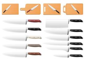 Küchenmesser Vektor Design Illustration Set isoliert auf weißem Hintergrund