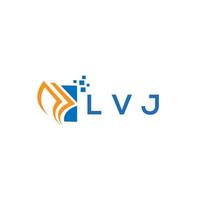 lvj Anerkennung Reparatur Buchhaltung Logo Design auf Weiß Hintergrund. lvj kreativ Initialen Wachstum Graph Brief Logo Konzept. lvj Geschäft Finanzen Logo Design. vektor