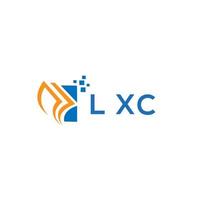 lxc Anerkennung Reparatur Buchhaltung Logo Design auf Weiß Hintergrund. lxc kreativ Initialen Wachstum Graph Brief Logo Konzept. lxc Geschäft Finanzen Logo Design. vektor