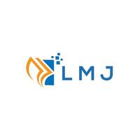 lmj Anerkennung Reparatur Buchhaltung Logo Design auf Weiß Hintergrund. lmj kreativ Initialen Wachstum Graph Brief Logo Konzept. lmj Geschäft Finanzen Logo Design. vektor