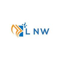 lnw Anerkennung Reparatur Buchhaltung Logo Design auf Weiß Hintergrund. lnw kreativ Initialen Wachstum Graph Brief Logo Konzept. lnw Geschäft Finanzen Logo Design. vektor