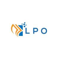 lpo Anerkennung Reparatur Buchhaltung Logo Design auf Weiß Hintergrund. lpo kreativ Initialen Wachstum Graph Brief Logo Konzept. lpo Geschäft Finanzen Logo Design. vektor