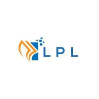 lpl Anerkennung Reparatur Buchhaltung Logo Design auf Weiß Hintergrund. lpl kreativ Initialen Wachstum Graph Brief Logo Konzept. lpl Geschäft Finanzen Logo Design. vektor