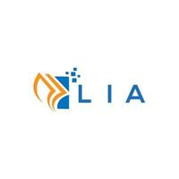 lia Anerkennung Reparatur Buchhaltung Logo Design auf Weiß Hintergrund. lia kreativ Initialen Wachstum Graph Brief Logo Konzept. lia Geschäft Finanzen Logo Design. vektor