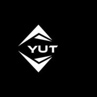 yut abstrakt monogram skydda logotyp design på svart bakgrund. yut kreativ initialer brev logotyp. vektor