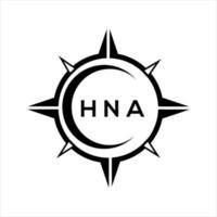 hna abstrakt Technologie Kreis Rahmen Logo Design auf Weiß Hintergrund. hna kreativ Initialen Brief Logo. vektor
