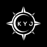 kyj abstrakt Technologie Kreis Rahmen Logo Design auf schwarz Hintergrund. kyj kreativ Initialen Brief Logo. vektor