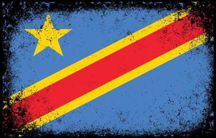 alt schmutzig Grunge Jahrgang demokratisch republik von das Kongo National Flagge Illustration vektor