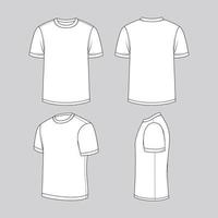 Gliederung Weiß T-Shirt Vorlage vektor