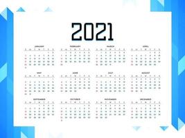 bunter Kalender des neuen Jahres 2021 Vektordesign bearbeitbare veränderbare EPS 10 vektor