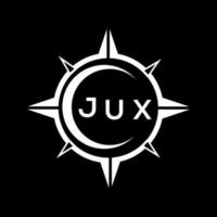 Jux abstrakt Technologie Kreis Rahmen Logo Design auf schwarz Hintergrund. Jux kreativ Initialen Brief Logo. vektor