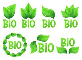 Bio Emblem Logo Vektor Design Illustration isoliert auf weißem Hintergrund