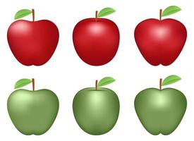 färskt äpple uppsättning vektor design illustration isolerad på vit bakgrund