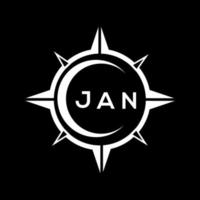 jan abstrakt Technologie Kreis Rahmen Logo Design auf schwarz Hintergrund. jan kreativ Initialen Brief Logo. vektor