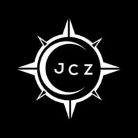 jcz abstrakt Technologie Kreis Rahmen Logo Design auf schwarz Hintergrund. jcz kreativ Initialen Brief Logo. vektor