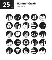 Business Graph Solid Icon Set. Vektor und Illustration.