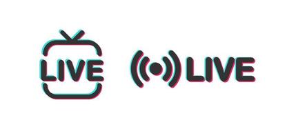 Live-Streaming im Symbol für soziale Medien. Online-Stream-Symbol auf digitalen Plattformen. vektor