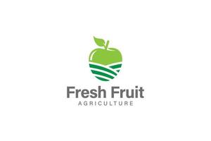 frisch Obst Landwirtschaft oder Bauernhof Obst Grün Logo Design Vektor