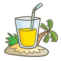 rolig och söt gul juice på en små ö vektor