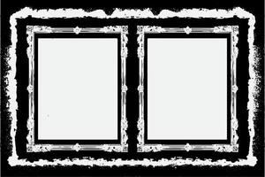 fyrkant ram med grunge svart bläck prydnad runt om de kanter, vit bakgrund i vektor eps formatera b