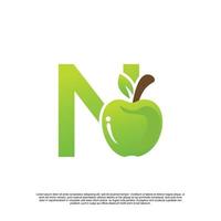Brief n Logo Design mit Obst Vorlage frisch Logo Prämie Vektor