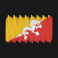 bhutan flagga borsta vektor