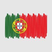 Pinselvektor mit portugiesischer Flagge vektor