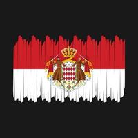 Pinselvektor der Monaco-Flagge vektor