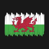 wales-flaggenbürstenvektor vektor