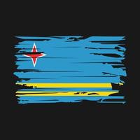 Pinselvektor mit Aruba-Flagge vektor