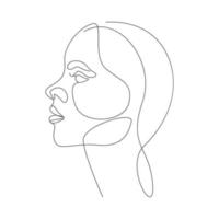kvinna ansikte linje konst ikon design vektor