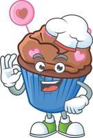 Schokolade Liebe Cupcake Karikatur Charakter Stil vektor
