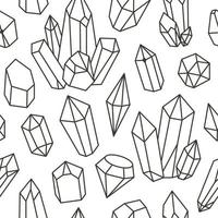 diamant doodle vektor mönster. sömlös mode trendig bakgrund. handritade ädelstenar, diamanter