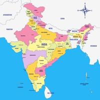 Land Karta av Indien vektor