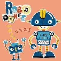 komisch Roboter Tanzen, Vektor Karikatur Illustration