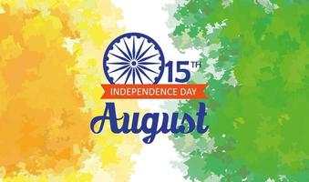 indischer glücklicher Unabhängigkeitstag, Feier 15. August, mit Ashoka Raddekoration vektor