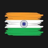 Pinselvektor mit indischer Flagge vektor