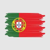 Pinselvektor mit portugiesischer Flagge vektor