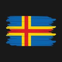 Aland-Inseln-Flagge-Pinsel-Vektor vektor