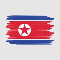 Pinselvektor der Nordkorea-Flagge vektor