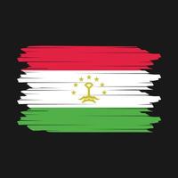 Pinselvektor der tadschikischen Flagge vektor