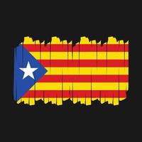 catalonia flagga borsta vektor illustration